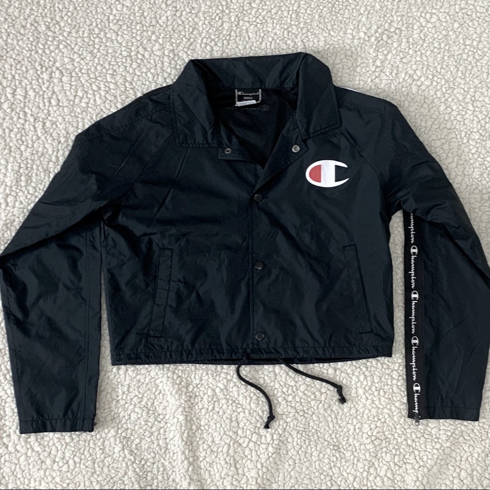 Champion Logo Taped Zip-Up Jacket